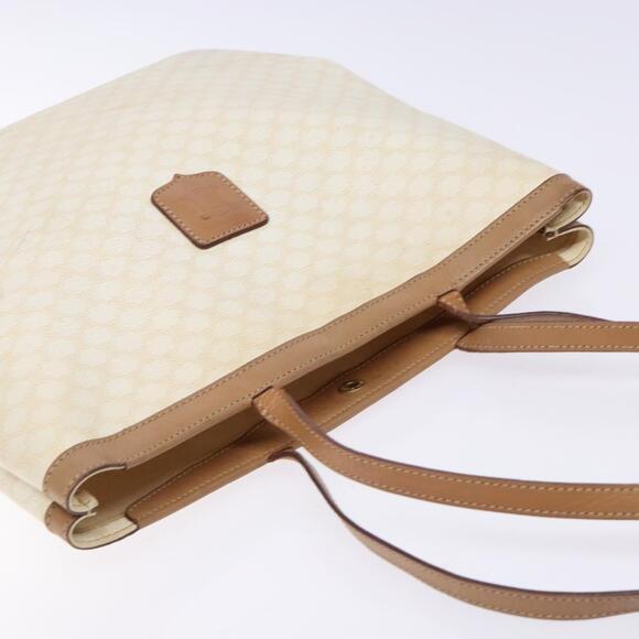 CELINE Macadam Canvas Tote Bag Pvc Leather White Gold - Picture 6 of 12